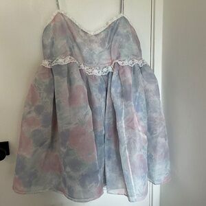 Selkie Rosebud Watercolor Dress 2X